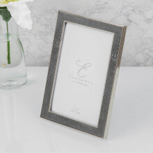 4' x 6' - Elegance Nickel Plated Grey Faux Shagreen Frame