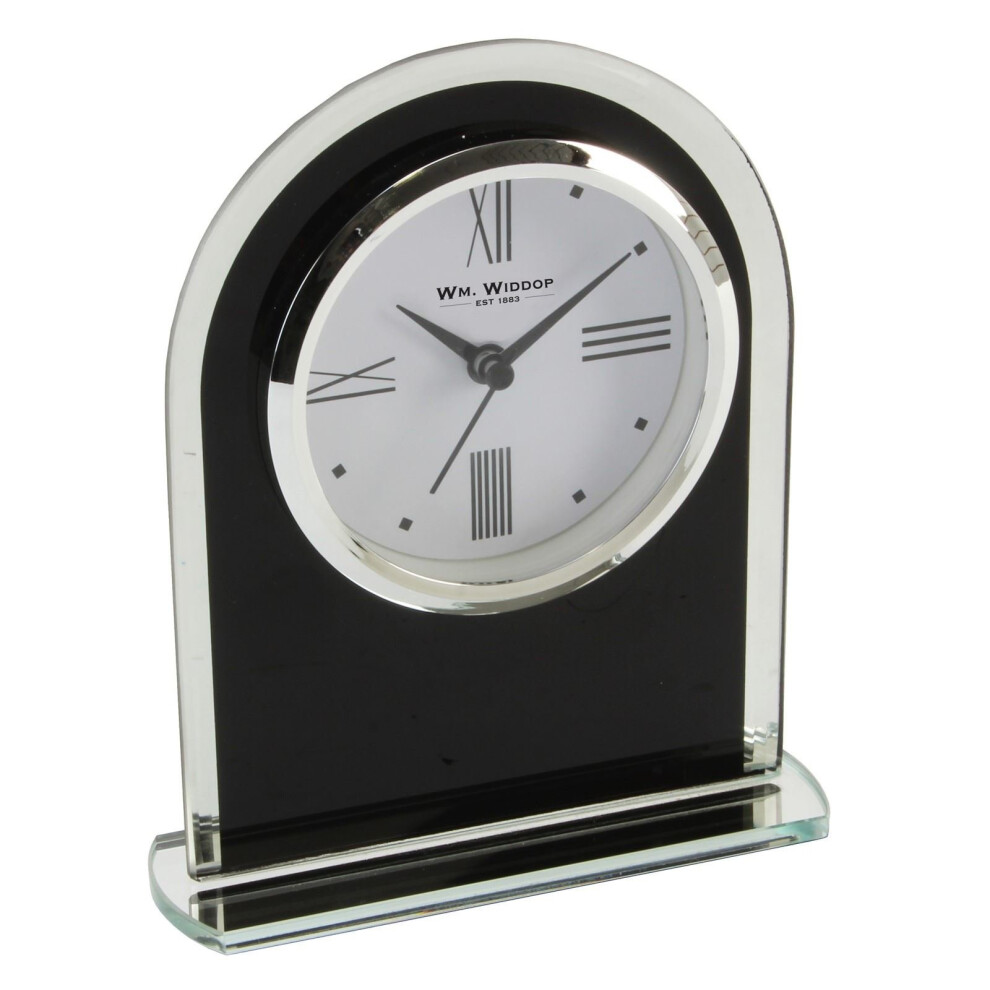 Widdop And Co. Wm.widdop Black & Clear Arched Mantel Clock