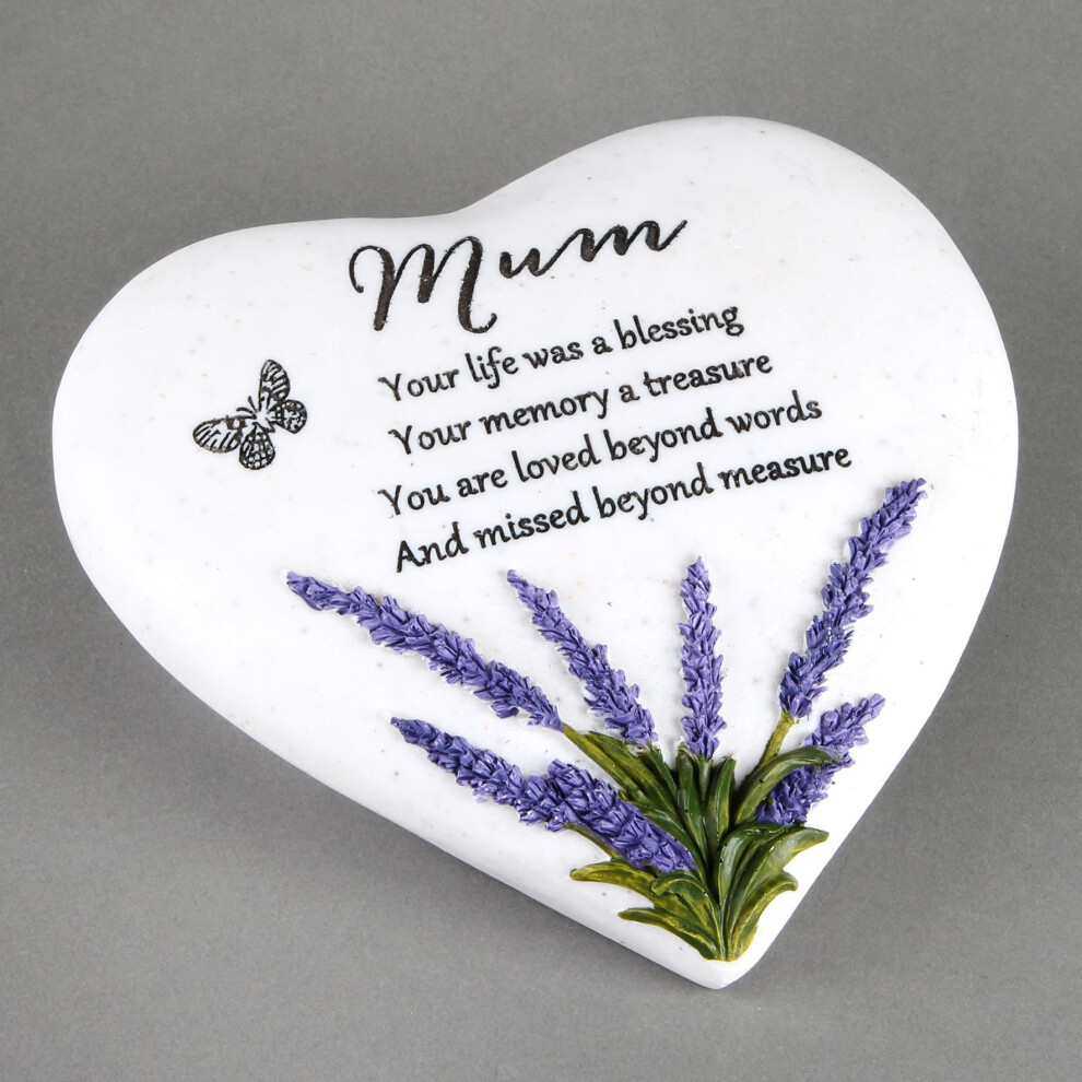 Thoughts Of You Heart Stone / Lavender - Mum