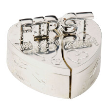S/Plated Heart Shape First Tooth+Curl Box (teilt sich in 2) - Widdop