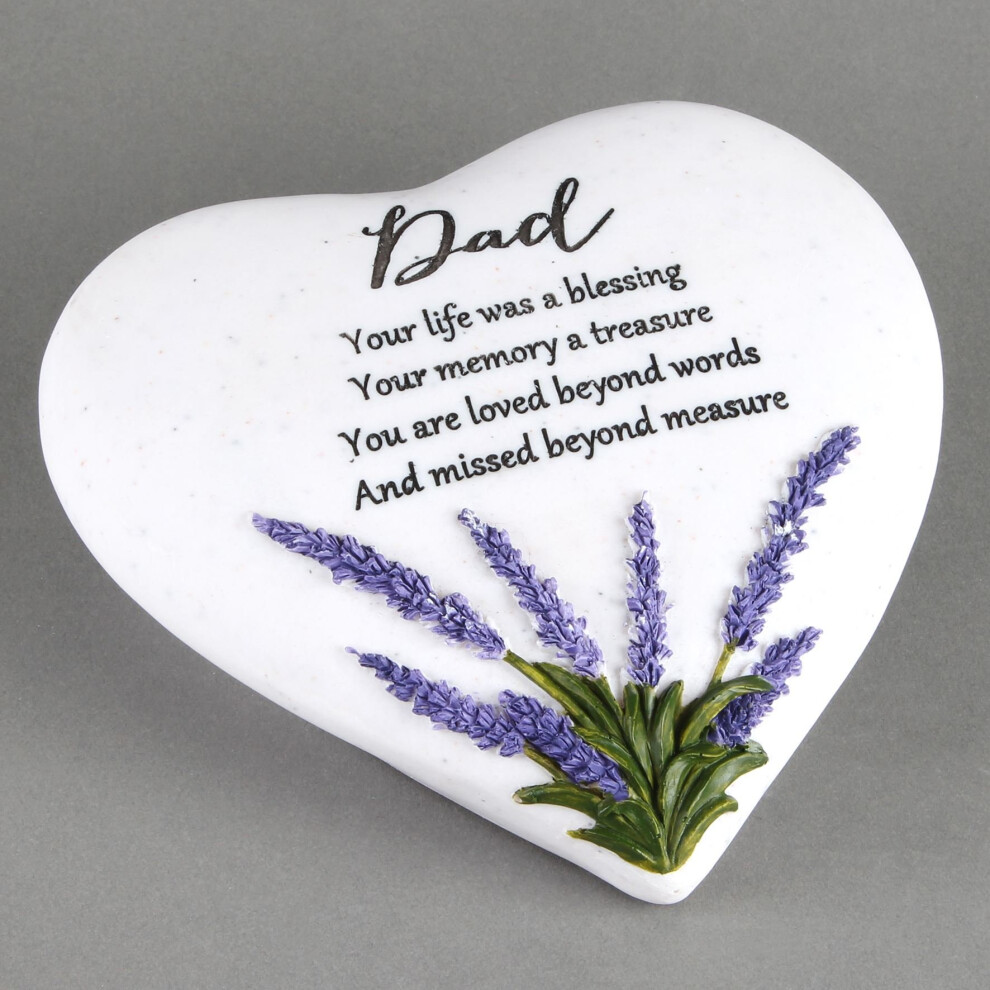 Thoughts Of You Heart Stone / Lavender - Dad