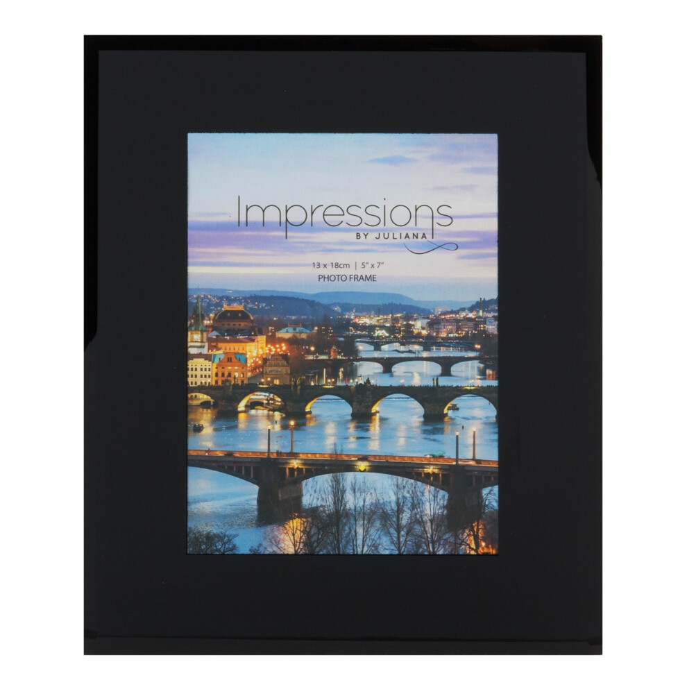 5' x 7' - Impressions Plain Black Glass Photo Frame