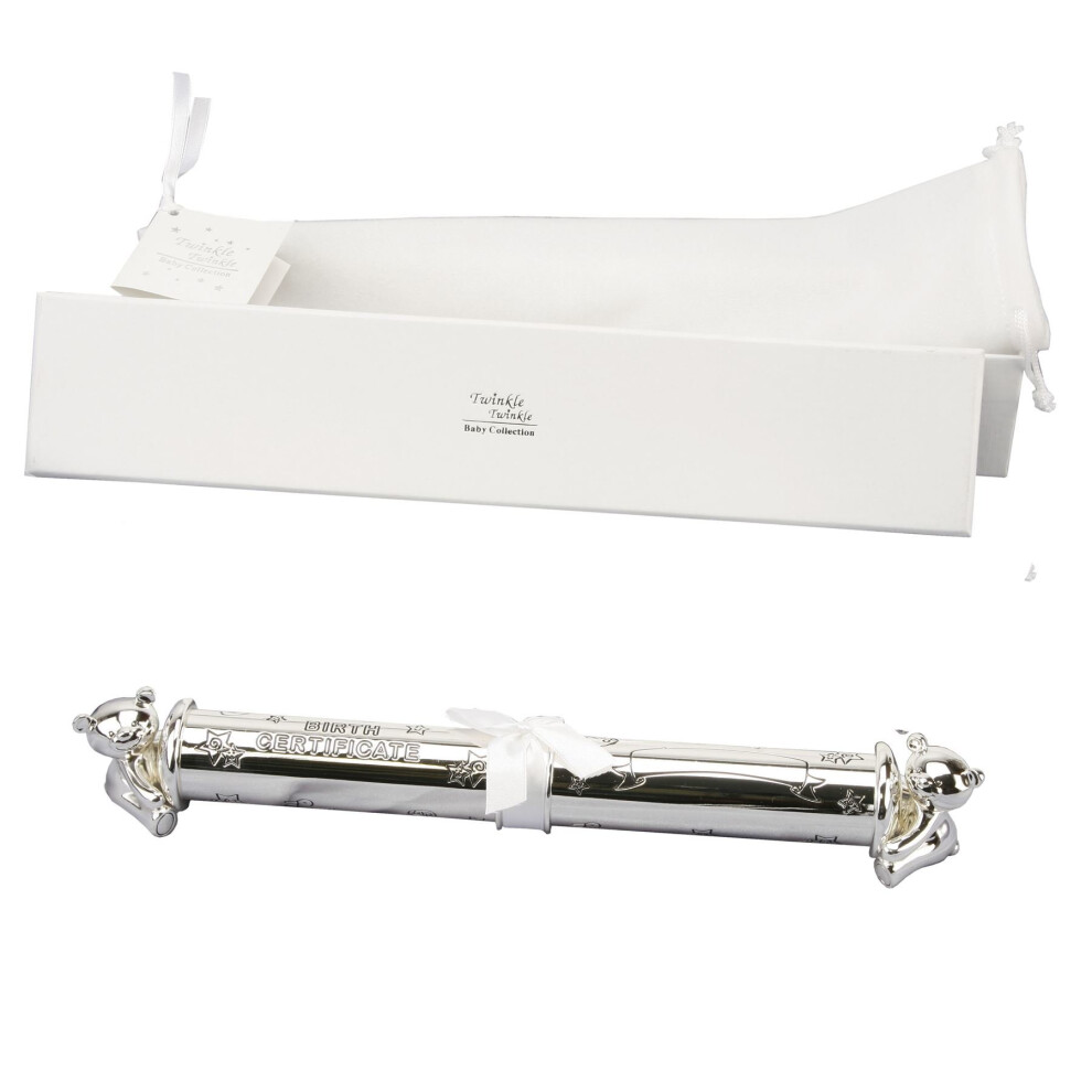 Twinkle Twinkle Silverplated Birth Certificate Tube - Widdop