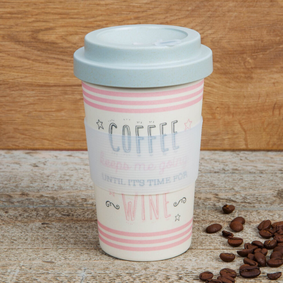 Love Life Bamboo Travel Mug 400ml - Coffee Keeps Me Going