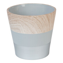 Home Living Grey Wood Effect Dolomite Planter 17cm - Widdop