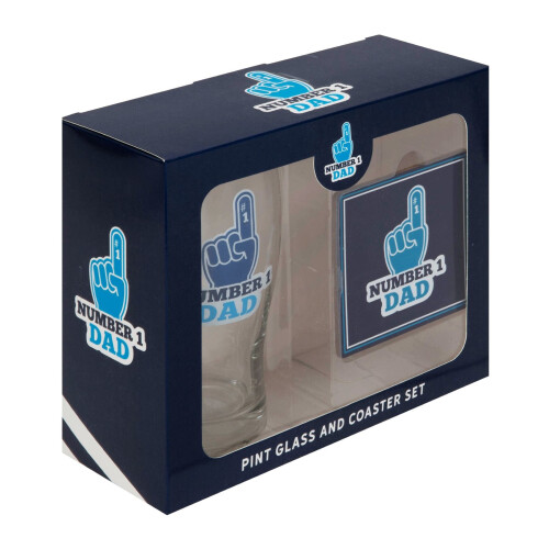 WIDDOP and Co. Number 1 Dad Pint Glass & Coaster Set 1