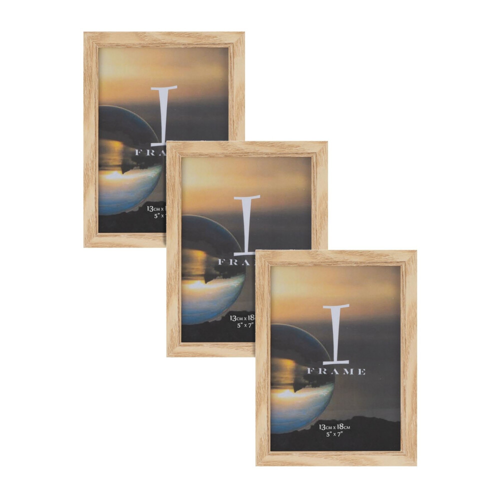 5' x 7' - iFrame Set of 3 Photo Frames Oak Finish