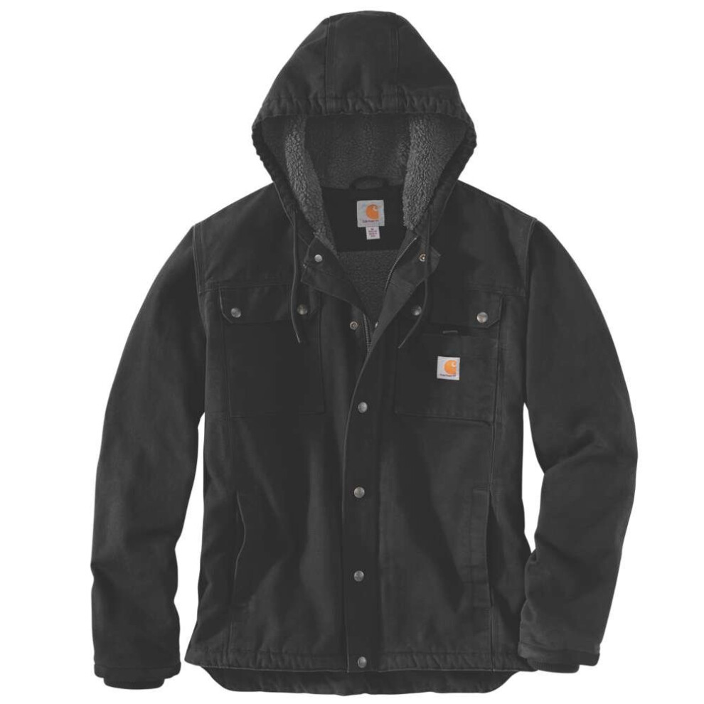 (Black, L - Chest 42-44" (107-112cm)) Carhartt Mens Bartlett Sherpa Lined Cotton Work Jacket