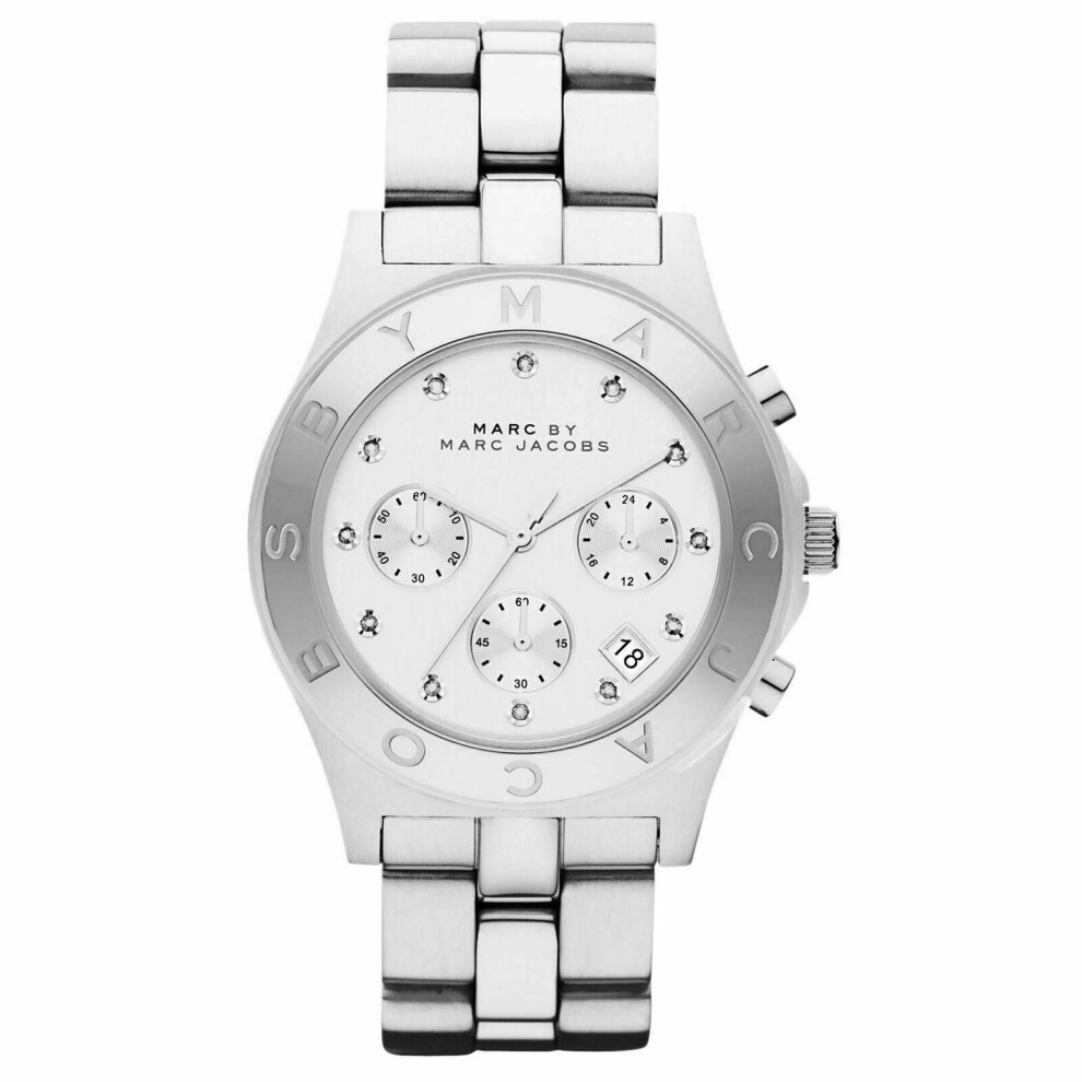 Marc Jacobs Blade Chronograph Silver Dial Ladies Watch MBM3100