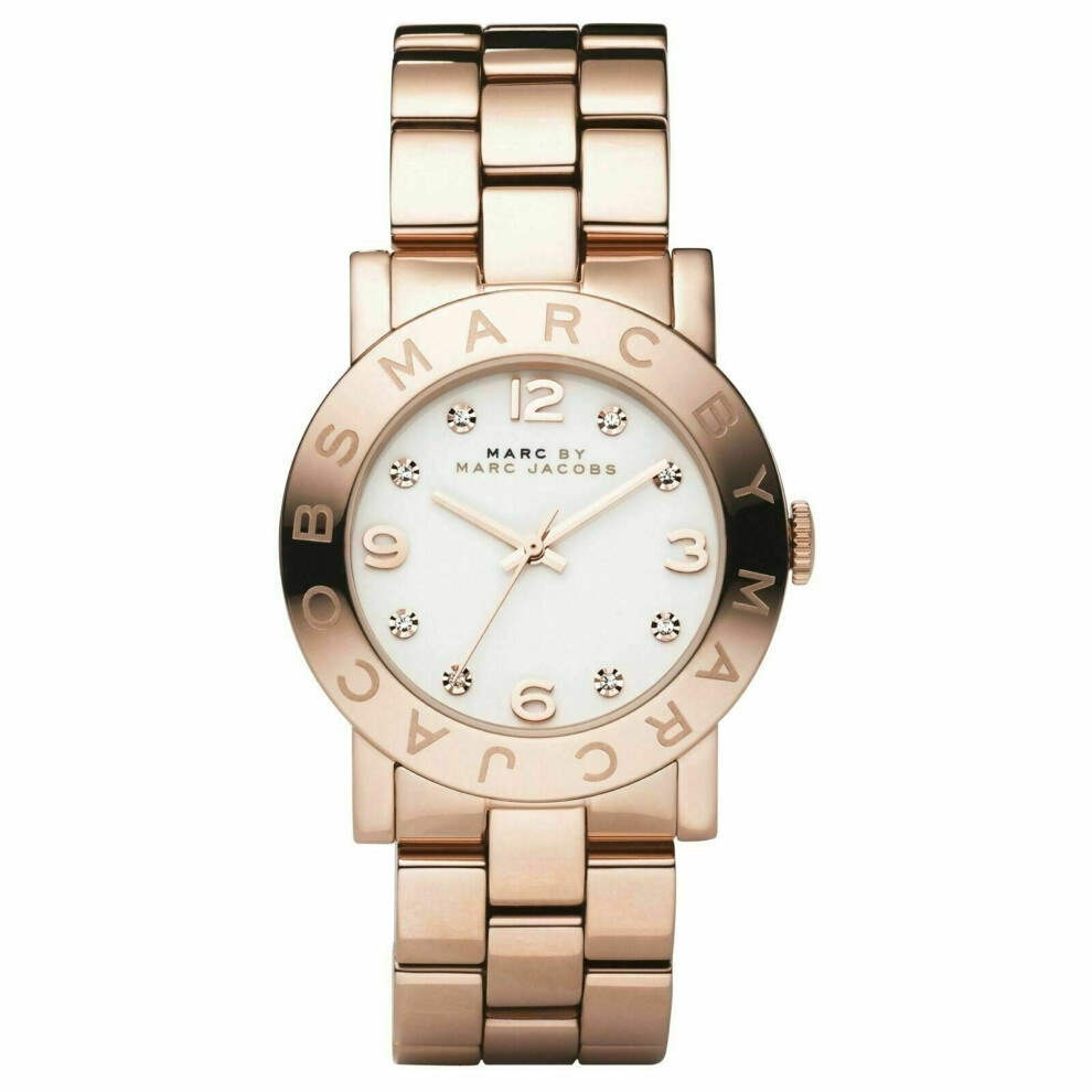 Marc by Marc Jacobs Amy White Dial Gold Tone Ladies Watch MBM3077