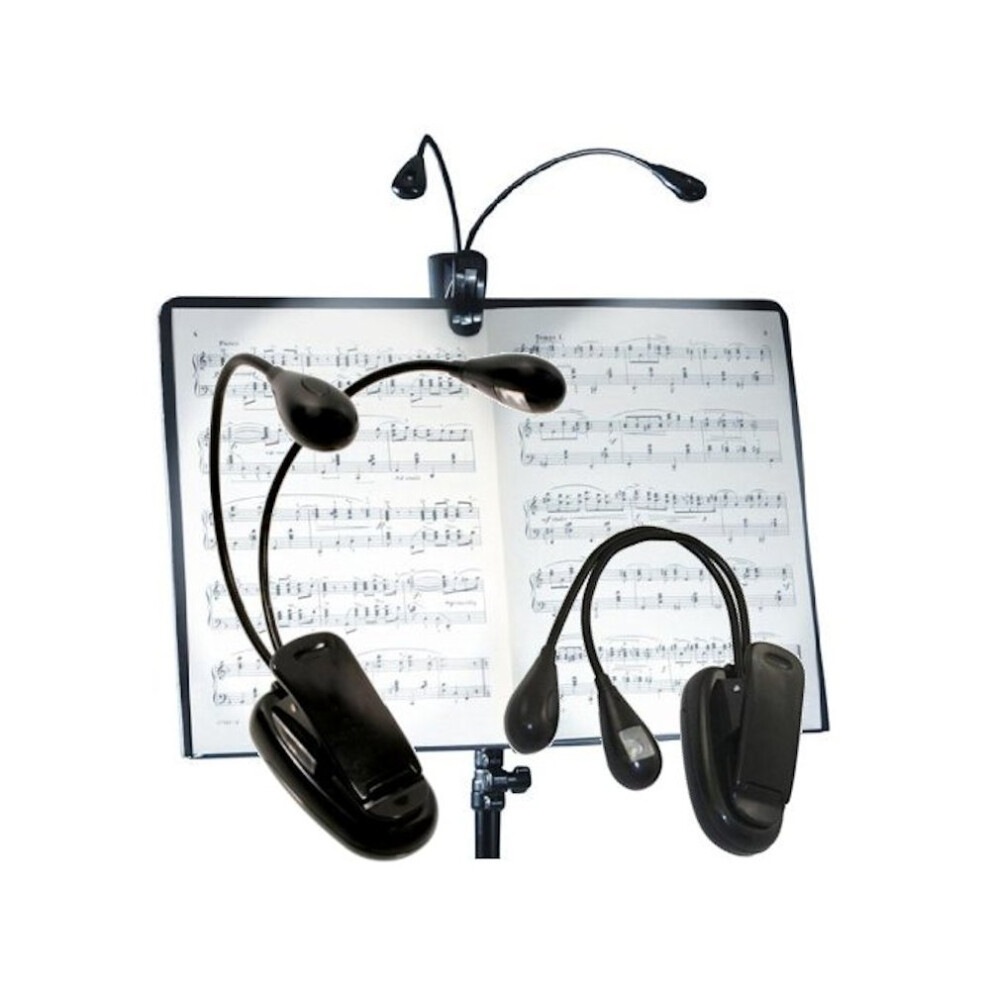 Dual led clip on music stand reading light cordless lights