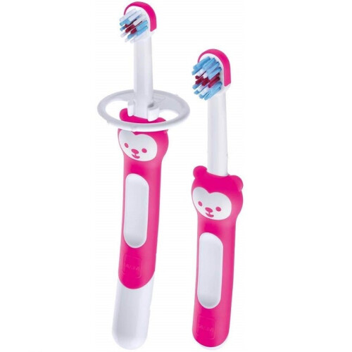 MAM Mam Learn To Brush Set With Shield Pink 5+Months
