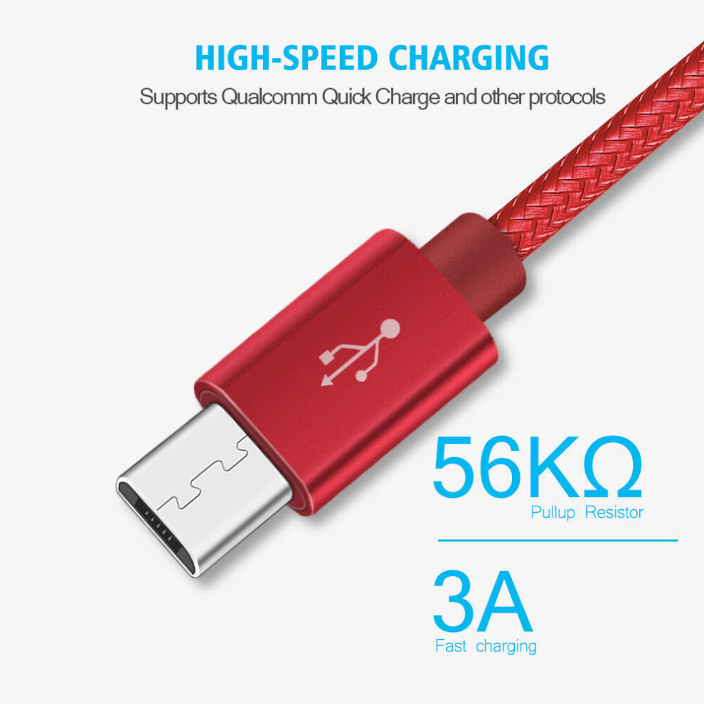 (Red, 3 Metre) Charging Cable for PlayStation 4 Controller, Xbox One, PS4 Fast Charging Long Lead USB