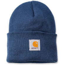 (Dark Blue, One Size) Carhartt Mens A18 Stretchable Rib Knit Acrylic Watch Beanie Hat