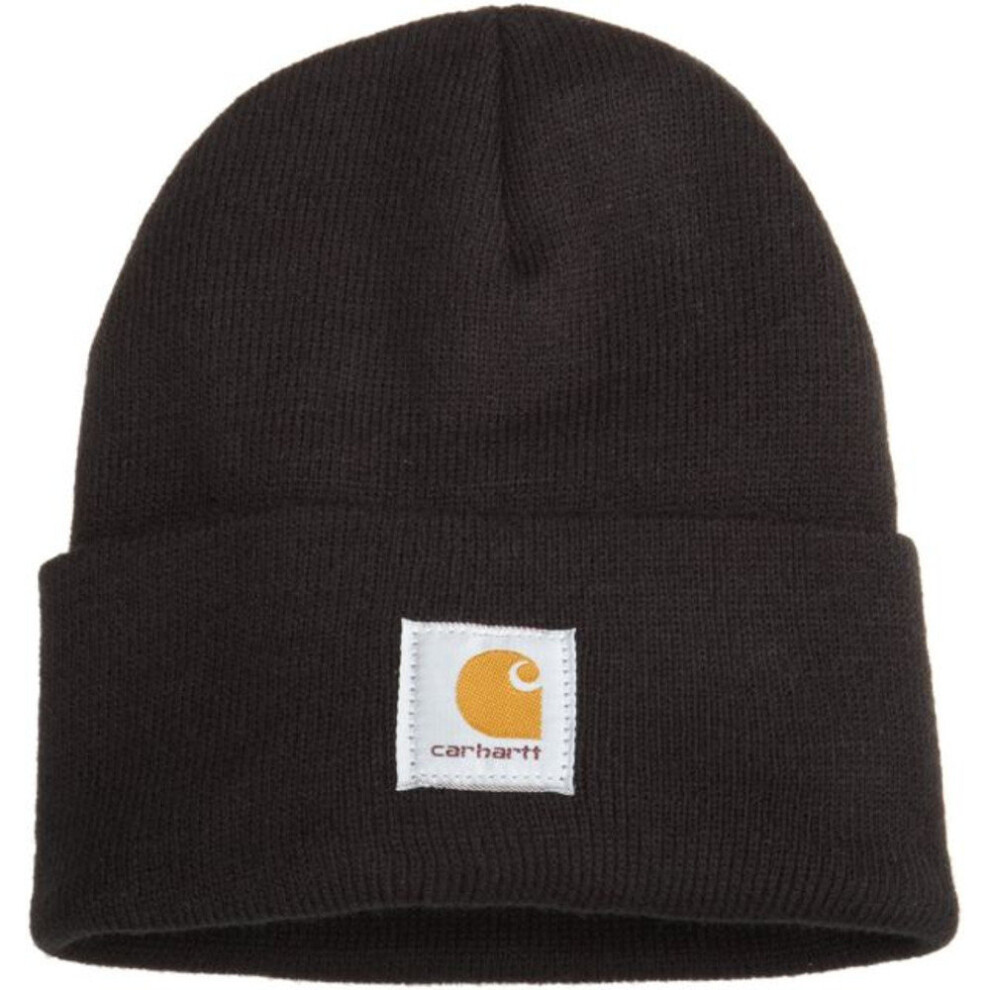 (Black, One Size) Carhartt Mens A18 Stretchable Rib Knit Acrylic Watch Beanie Hat