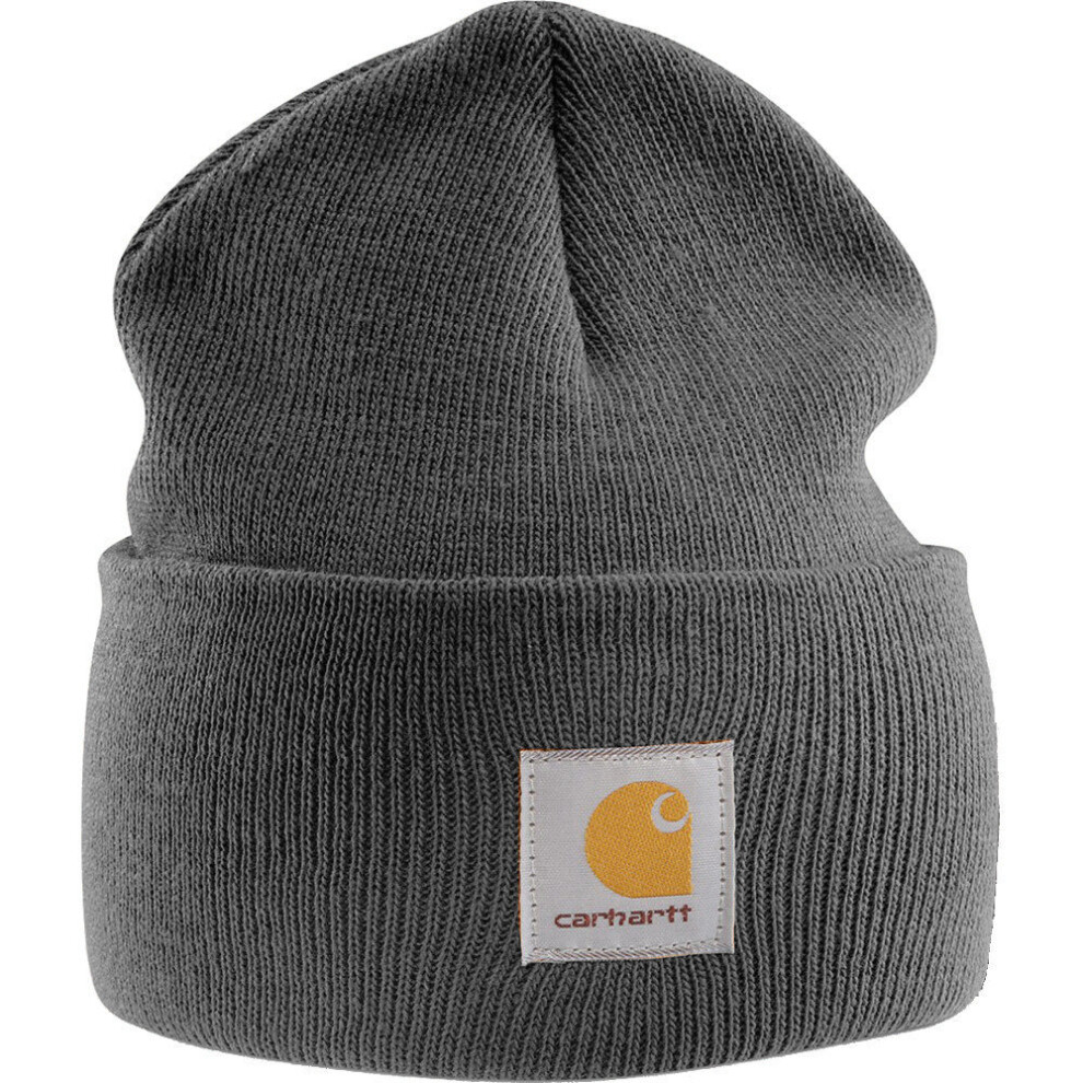 (Coal Heather, One Size) Carhartt Mens A18 Stretchable Rib Knit Acrylic Watch Beanie Hat