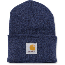 (Dark Blue/Navy, One Size) Carhartt Mens A18 Stretchable Rib Knit Acrylic Watch Beanie Hat