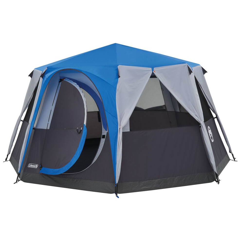 (blue) Coleman 8 Man Cortes Octagon Tent - 380 x 360cm