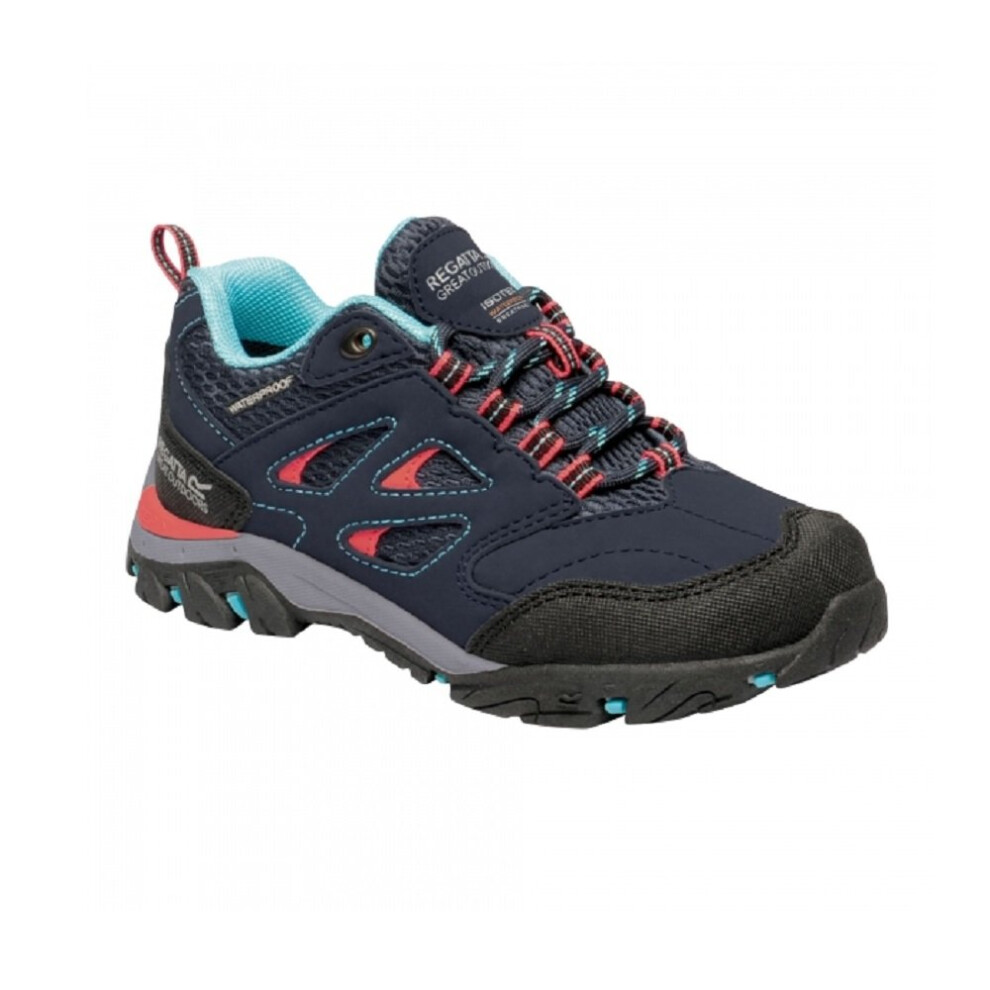 (2 UK Junior, Navy/Fiery Coral) Regatta Childrens/Kids Holcombe Low Junior Hiking Boots