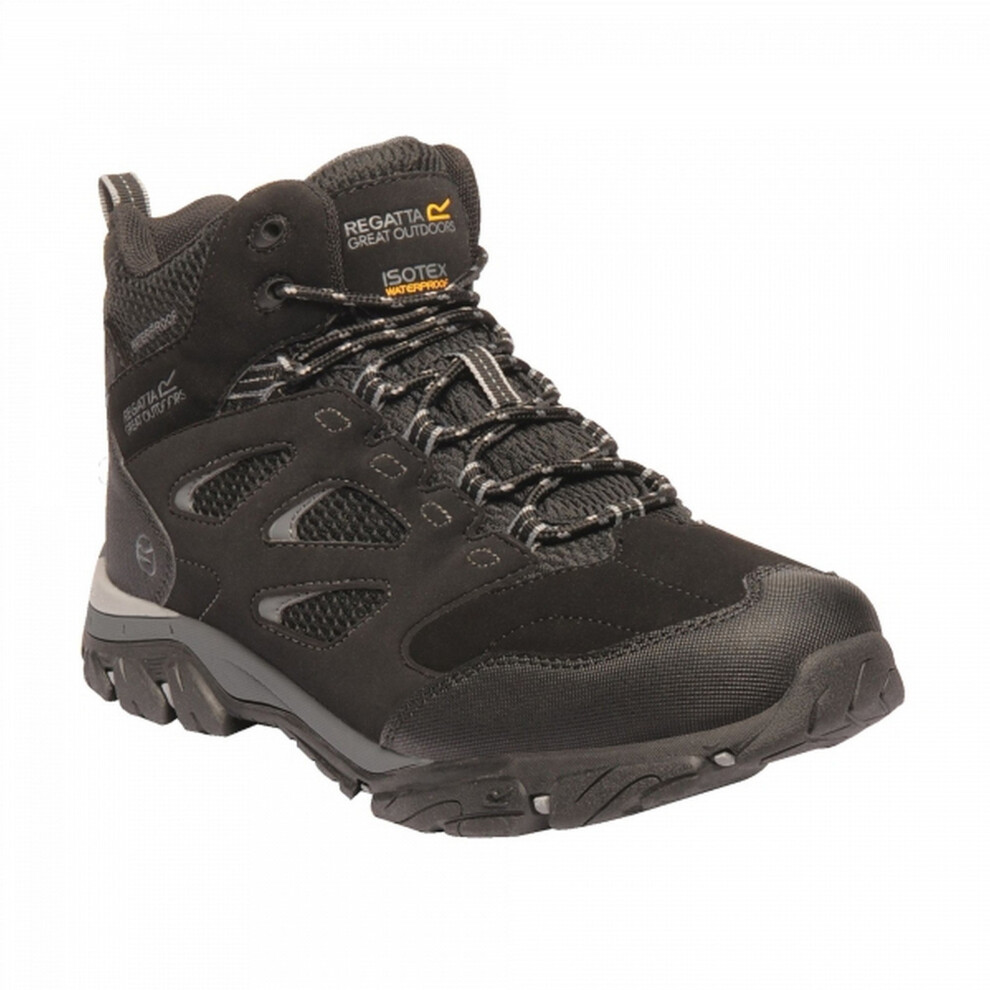 (12 UK, Black/Granite) Regatta Mens Holcombe IEP Mid Hiking Boots