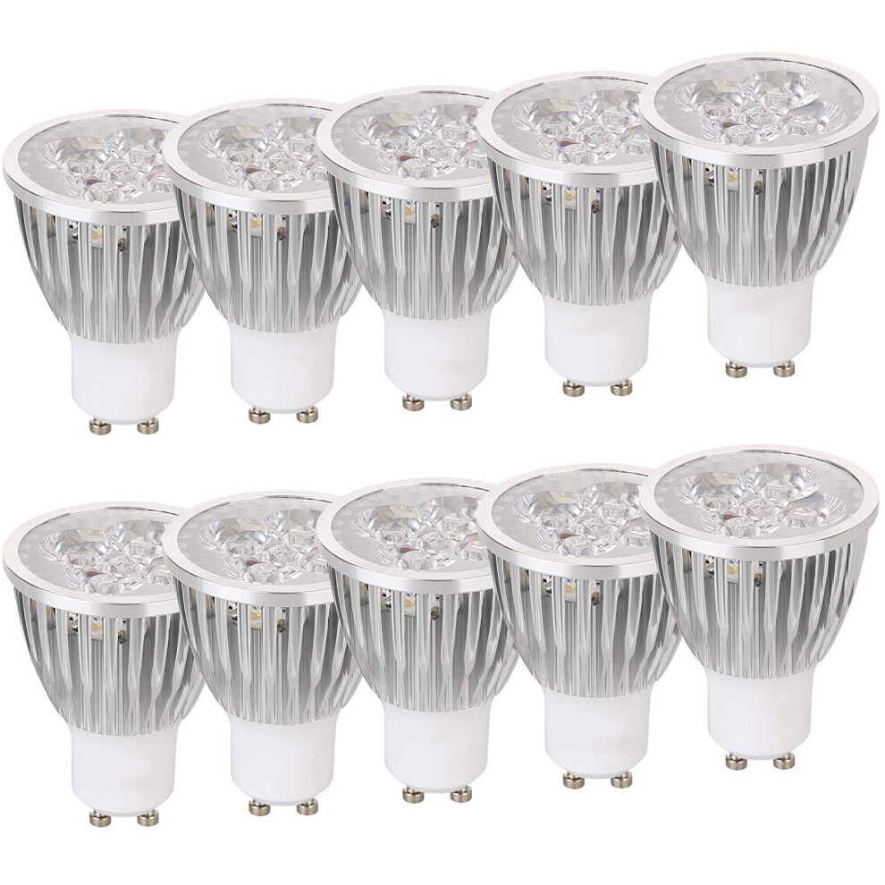 10X LED Spotlights GU10 Cool White 6000K Light Bulb 6W 600lm Lamp