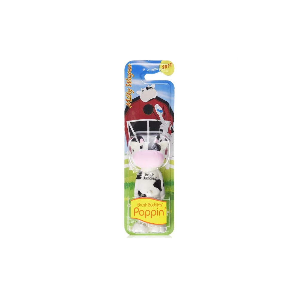 Brush Buddies, Poppin', Milky Wayne Cow, Soft, 1 Toothbrush