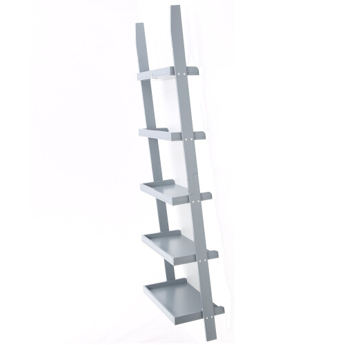Charles Jacobs (Grey) Charles Jacobs Ladder Shelf 5 Tier Leaning Storage Bookcase Display Unit 2