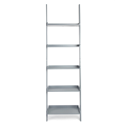 Charles Jacobs (Grey) Charles Jacobs Ladder Shelf 5 Tier Leaning Storage Bookcase Display Unit 1