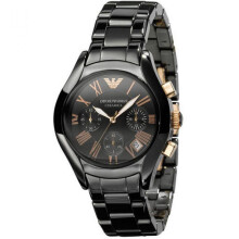 Emporio Armani Ceramic Chronograph Black Dial Ladies Watch AR1411