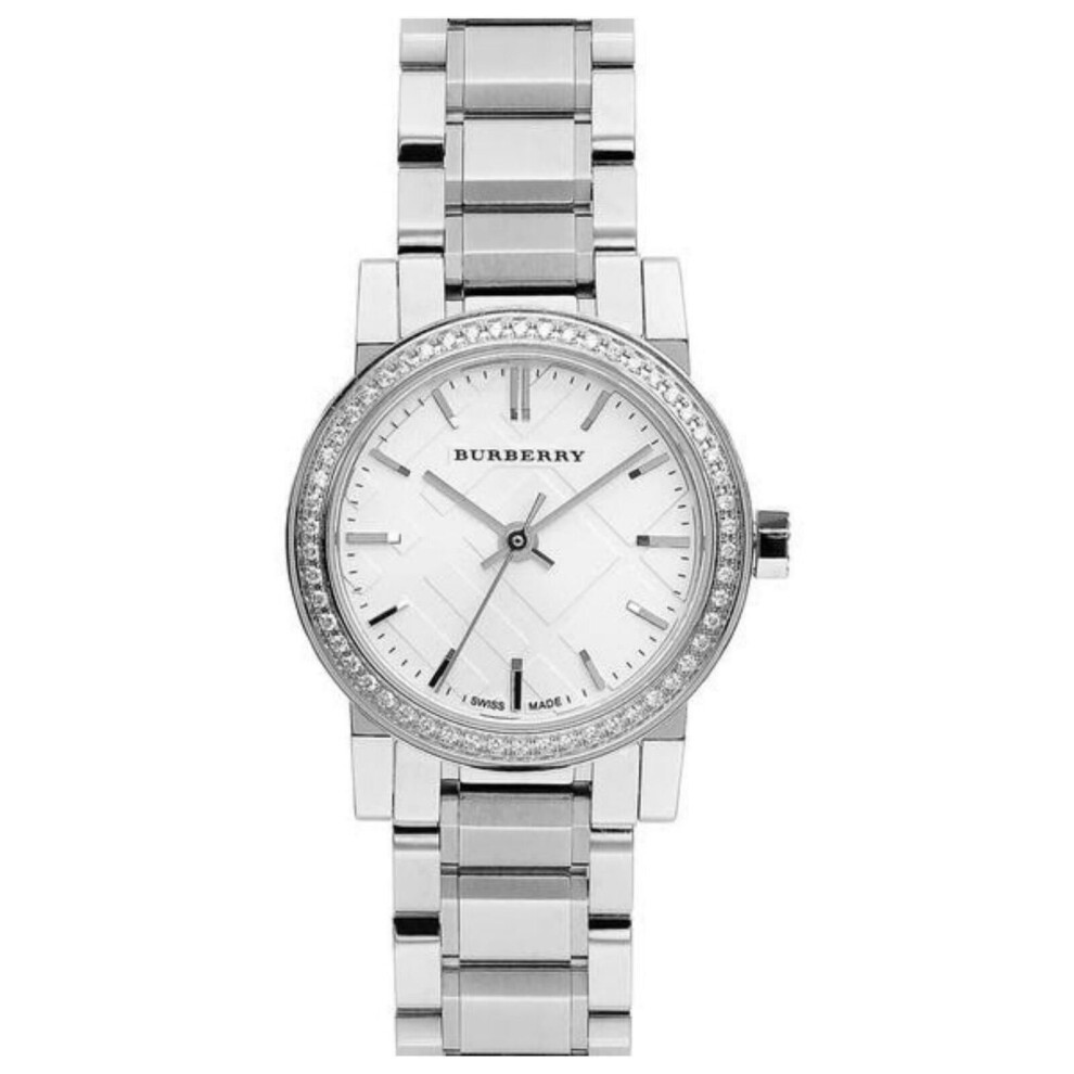 Burberry Ladies Watch Bu9220|Crystal Bezel Dial|Stainless Steel Bracelet Band Silver