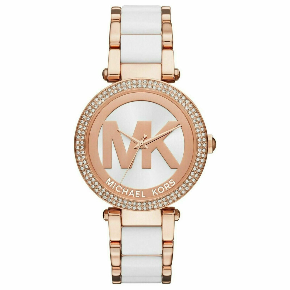 Michael Kors Parker Ladies Watch MK6365|MK Logo Dial|Dual Tone Stainless Strap