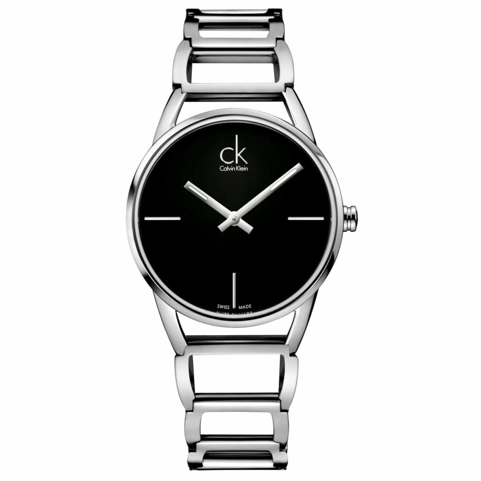 Calvin Klein Stately Ladies Watch K3G23121|Black Dial|Stainless Stylish Strap