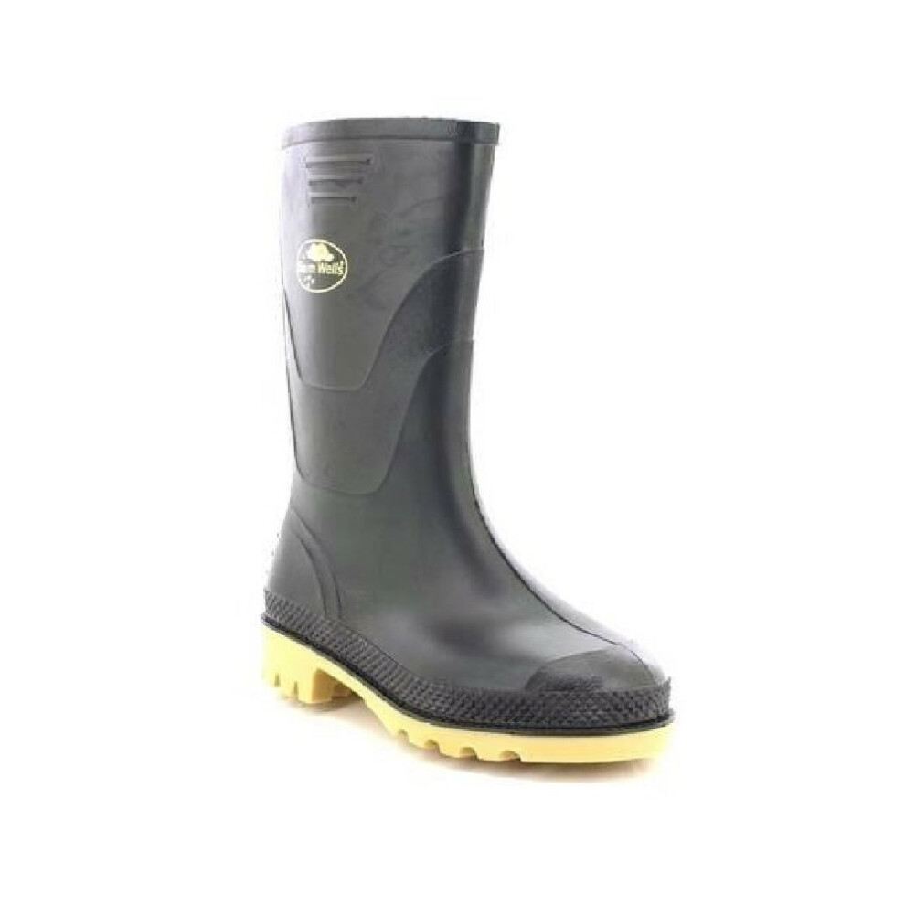 (2 UK, Black) StormWells Childrens/Kids Junior Wellingtons