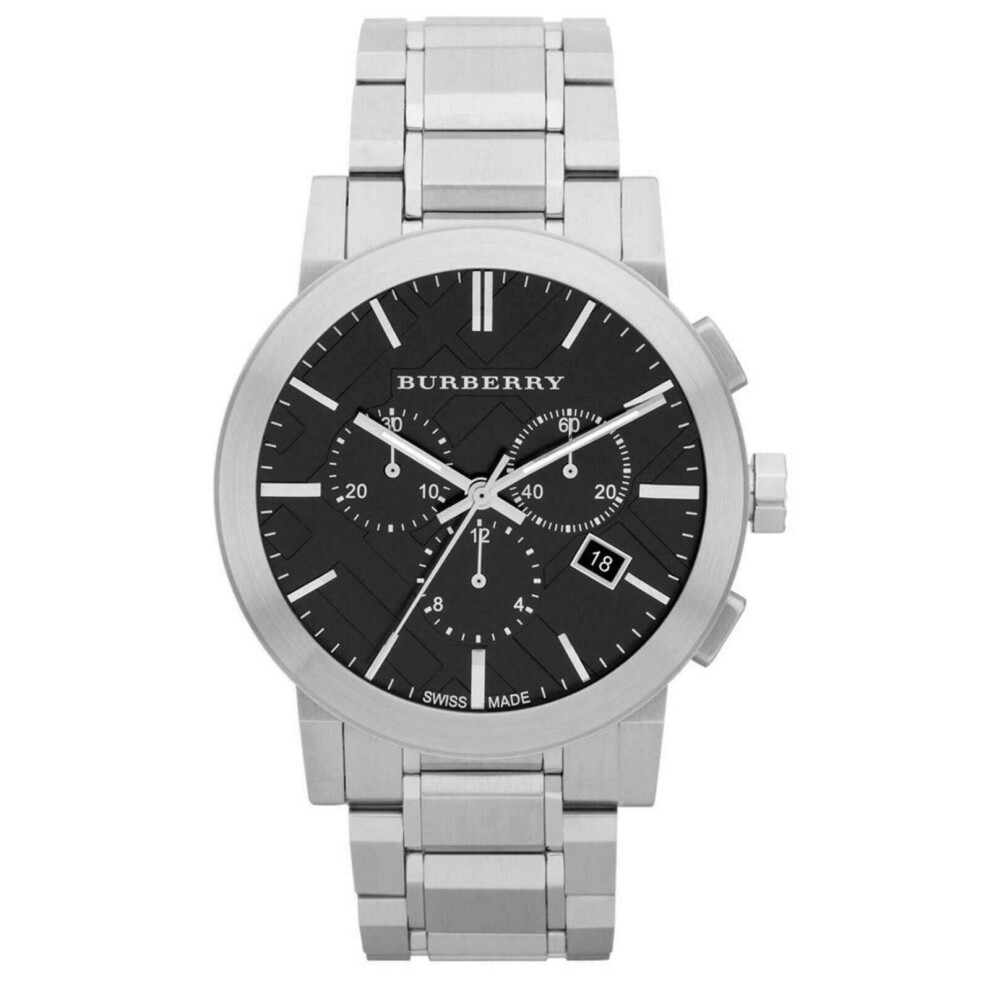Burberry The City Men's Watch Bu9351|Chronograph Black Dial Stainless Steel Silver