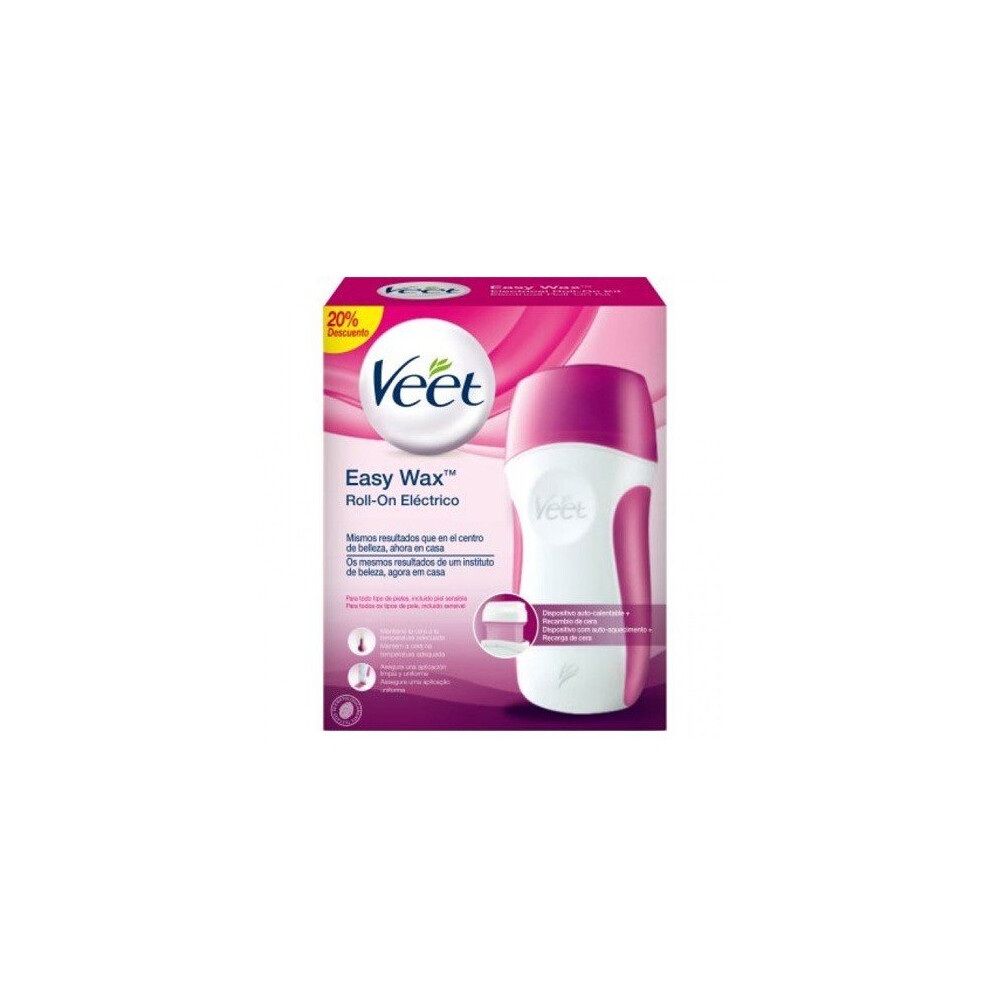 Veet Easy Wax Hair Removal Kit with Warm Wax Roll-on