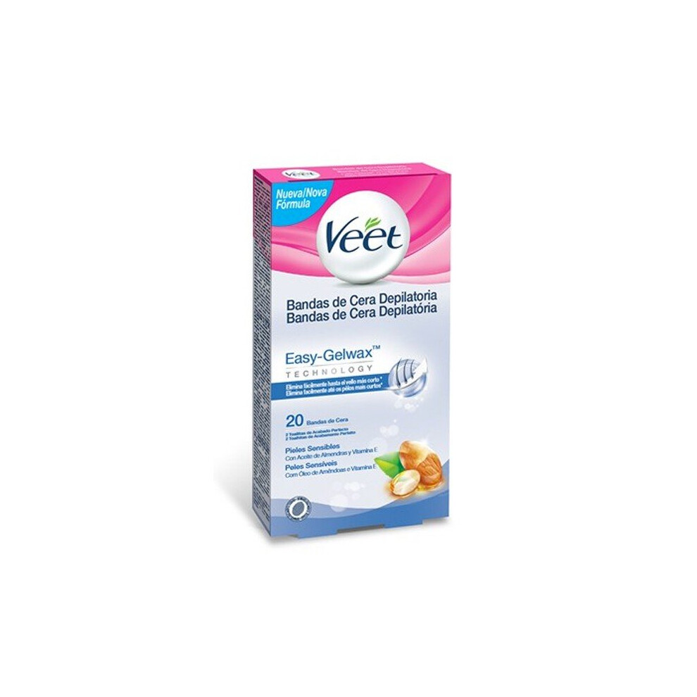 Veet Sensitive Skin Easy Gelwax Hair Removing Wax Strips (Pack of 20)