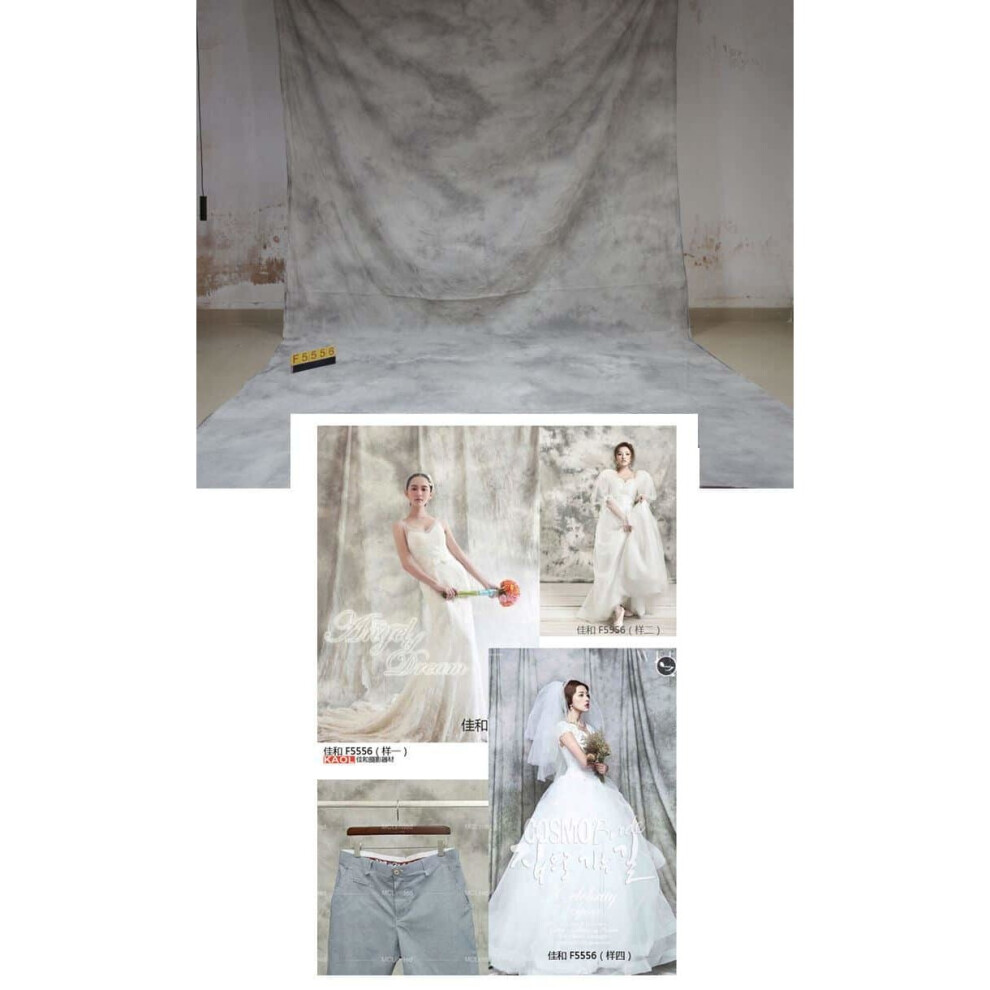 3x6m/10x20ft Photo Video Studio 100% Cotton Hand-Dyed Mottle Textured Muslin Collapsible Backdrop Background for Photography Light Grey 