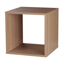 (Oak, Cube) Wooden Storage Unit Cube 2 3 4 Tier Strong Bookcase Shelving Home Office Display