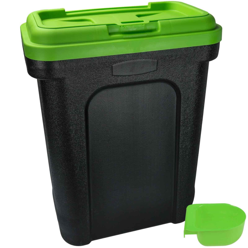 (Green, Large) Pet Food Storage Container Dry Dog Cat Food Bird Seed Bin Box With Scoop