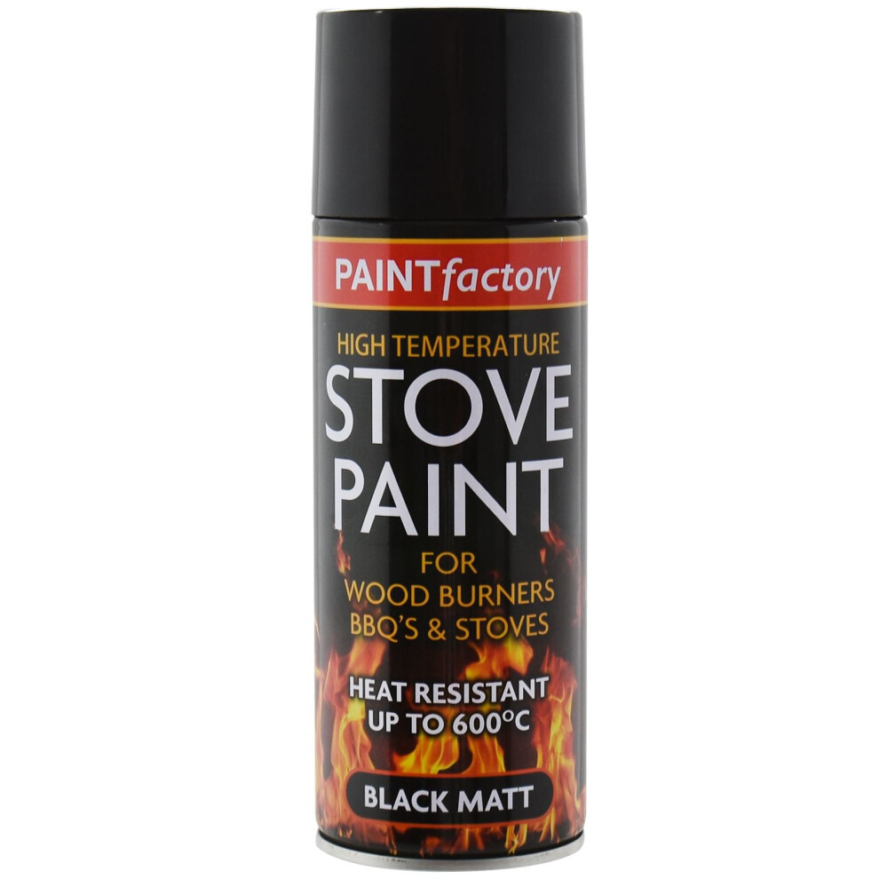 High Temperature Stove Spray Paint 400ML Matt Black BBQ's Burners Heat Resistant