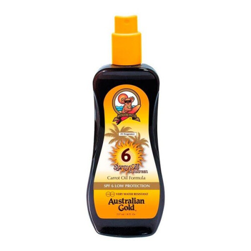 Australian Gold SUNSCREEN SPF6 spray carrot oil formula 237 ml