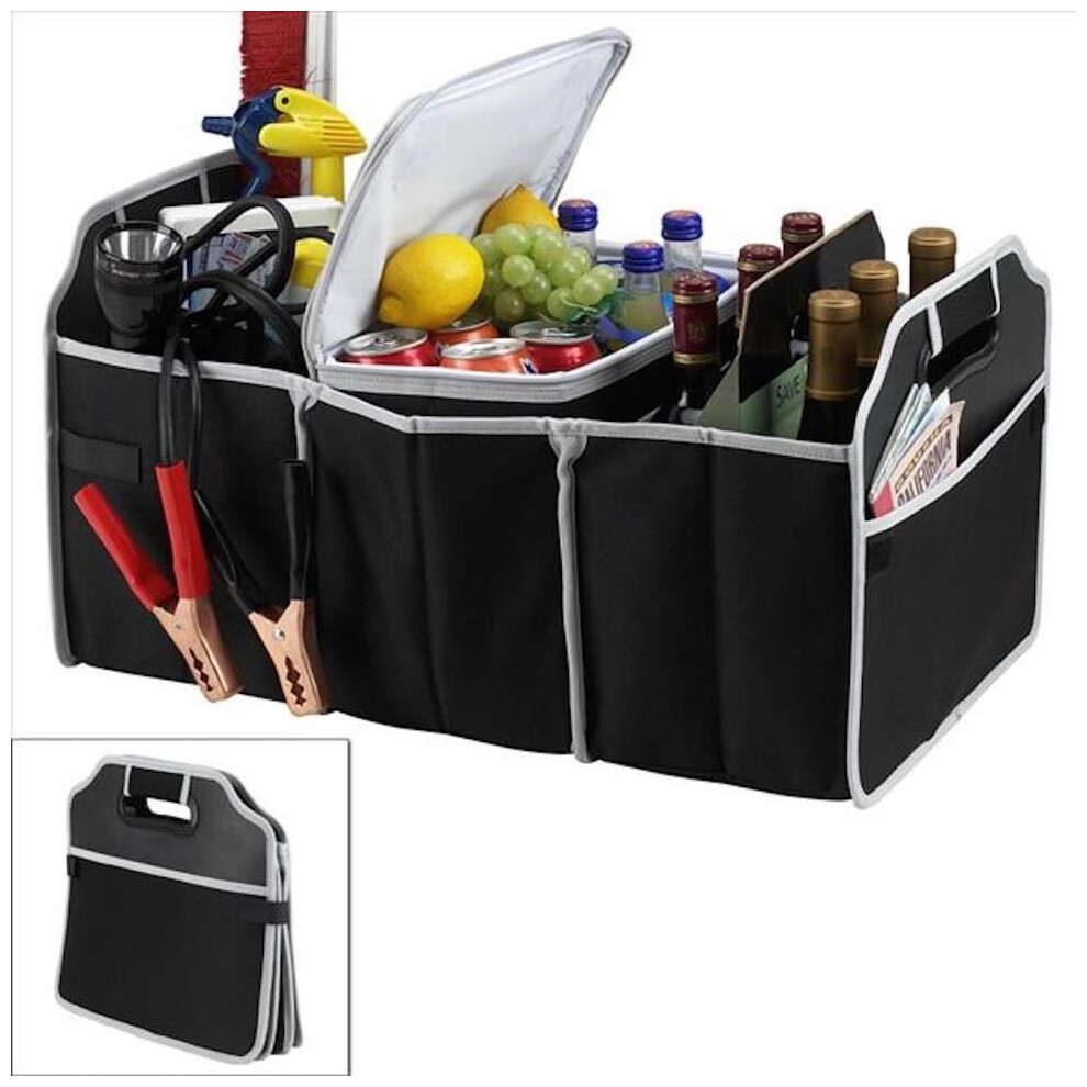 Trunk Storage Organiser Foldable Canvas Car Boot Tidy Insulated Cool Bag Box 5L