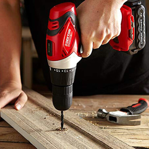 Dekton Power 18V Pro 14 pc Cordless Drill Set With Spirit Level Bits LED Light 2