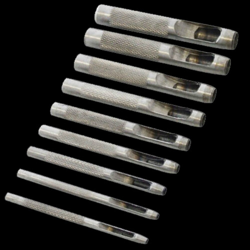 9pc Hollow Punch Set Hole Maker Belt Leather Plastic Vinyl Canvas Gasket Craft