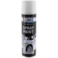 (Single) Automotive White Gloss Spray Paint 250ml Aersol Fast Dry Metal Interior Exterior
