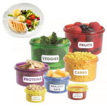 7Pcs Food Portions Storage Box Containers Lids Perfect Way Lose Weight Healthy