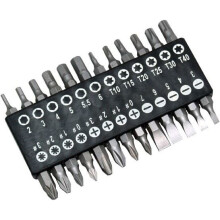 25pc Screwdriver Bit Set - Heat-Treated Carbon Steel, 25mm, Belt Clip; Slotted, Torx, Hex, Phillips & Pozi (16891.MSOS)
