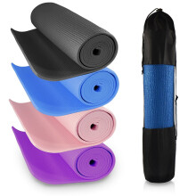 (Black, 6mm) Thick Non Slip Yoga Mats Exercise Gym Fitness Pilates Physio 6mm Foam Camping