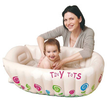 JILONG Tiny Tots Inflatable Baby Bath Tub Travel Infant Washing Tub Heat Sensor