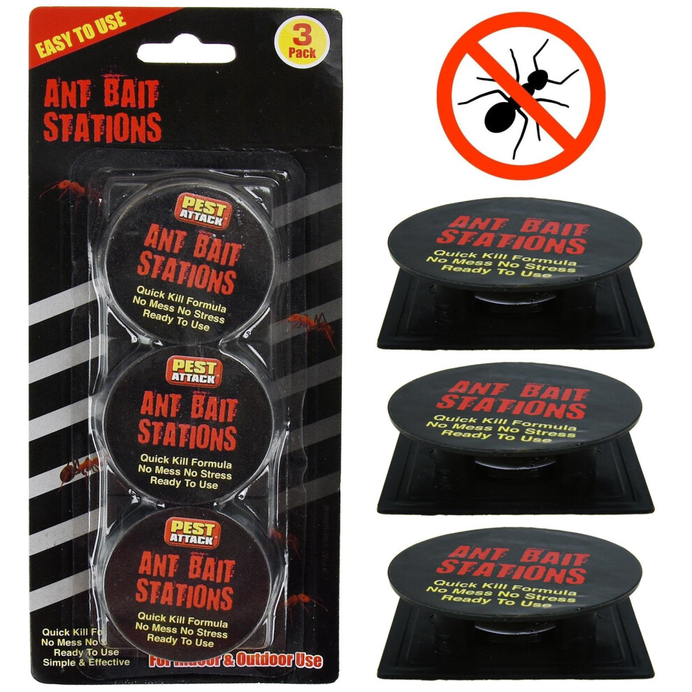 3 Pack Ant Killer Bait Station Trap Home Defence Insect Pesticide Destroys Nest